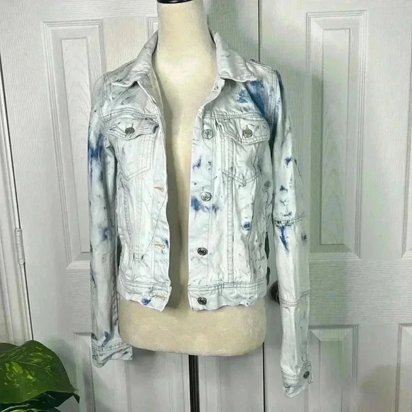 FREE PEOPLE jones tie dye blue jacket size S - Picture 3 of 14